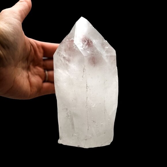 6" Clear Quartz Crystal Polished Point – Elevate Your Space with Positive Energy - Picture 2 of 9